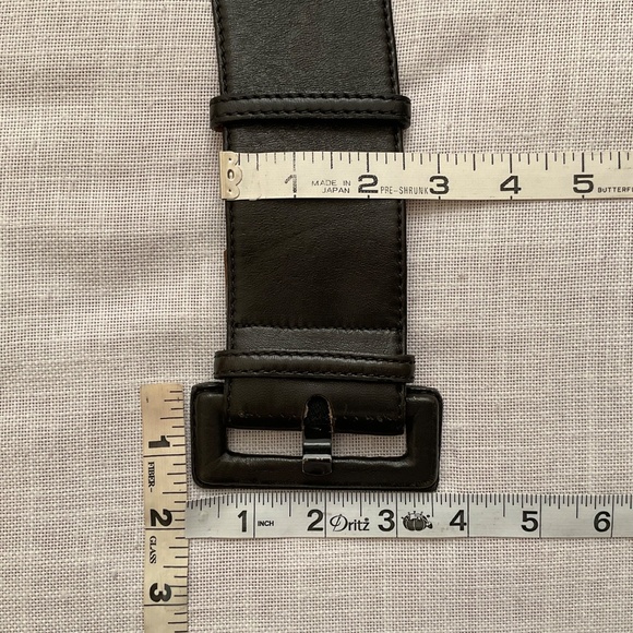 Vintage Donna Karen NY Wide Black Leather Belt Made in USA main image 9